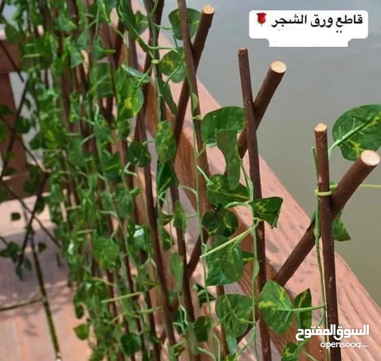 رول اخضر كثيف3 متر او قاطع خشبي  مع ورق شجر