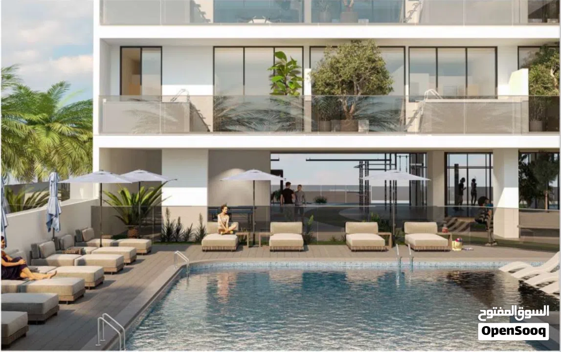 تملك استديو مع مسبح خاص  للبيع تتمتع ب مزيج من الفخامة العصرية بسعر لقطه مع الفرش بالكامل مجانا