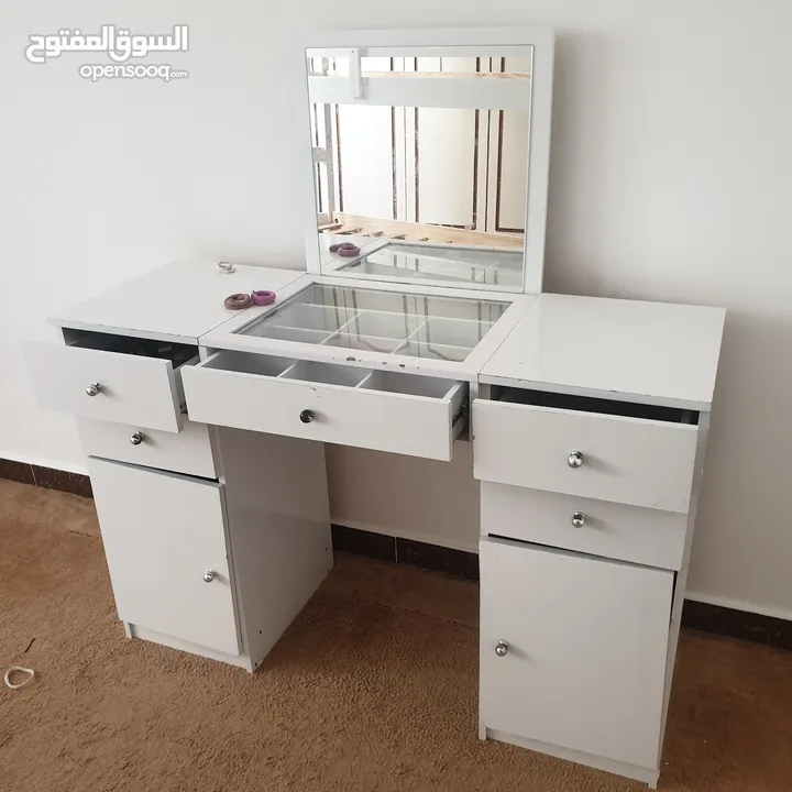 dresser  with mirror- two mattresses- desktop  table and Sofa