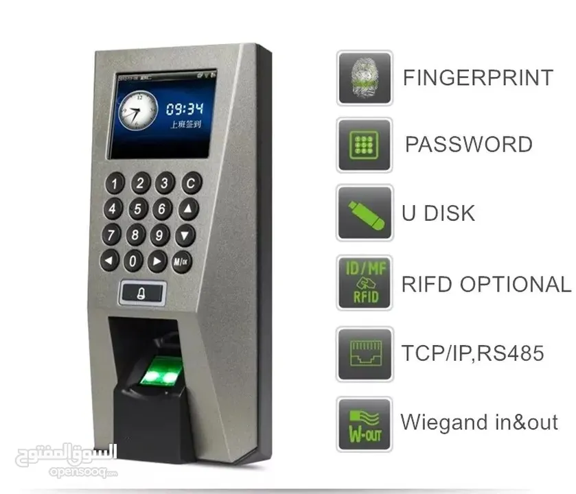Zkteco F18 time  attendance and door lock machine finger scanner and card support
