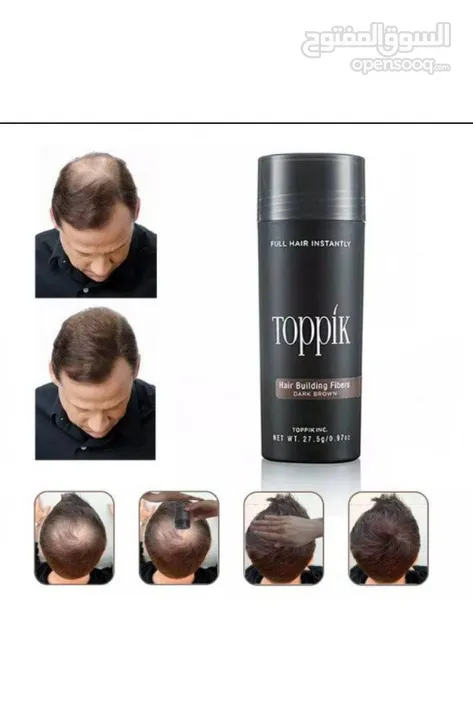 توبيك Toppik ، الحل الفوري للشعر الخفيف والصلع يقوم توبيك بملئ المناطق الفارغة بشكل فوري و يعوض