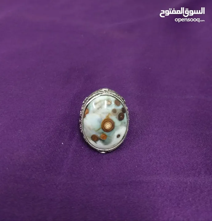 خاتم عقيق يمني داؤدي طبيعي natural Yamani dawoodi agate ring