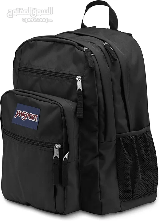 حقيبة ظهر JanSport Big Student باللون الأسود - تصميم واسع ومنظم.   JanSport Big Student Backpack