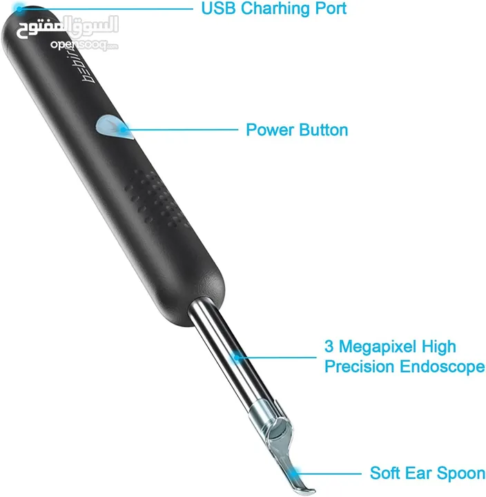 جهاز كاميرا ويرليس  تنظير فحص الاذن و رؤية  الشمع و الغبار من الموبايل  مع مجموعة الادوات   التنظيف