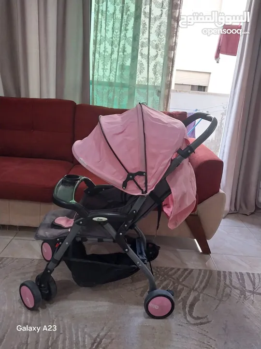 عرباية اطفال a-baby لون زهري للبيع