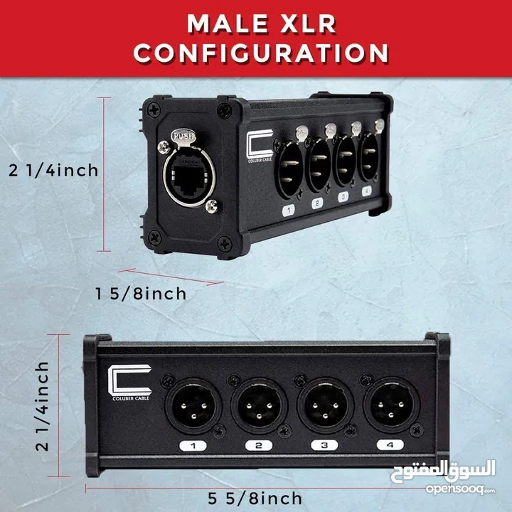 XLR Over Cat5 4 Channel 3-Pin Male Female to Single Ethernet