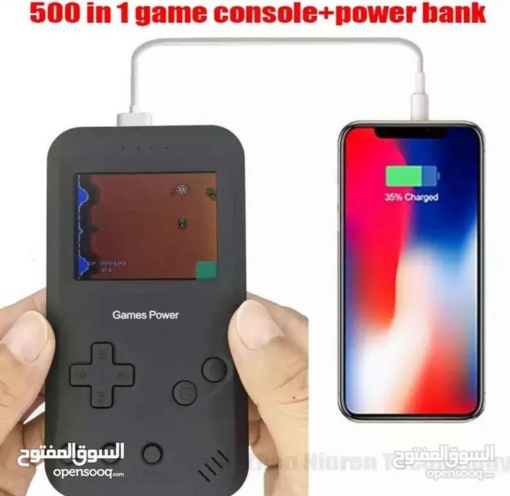 Game power اصليه مع 500 لعبه + شحن الهاتف من usb