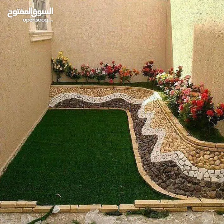 تنسيق الحدائق  نجيل بناء شلال نافورة باربكيو