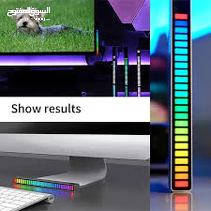 مسطرة  ار جي بي  RGB ذبذبات اضاءه متصاعده  مع حدة الصوت  تعمل على usb
