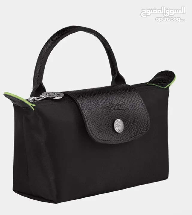 LONGCHAMP LE PLIAGE GREEN POUCH WITH HANDLE