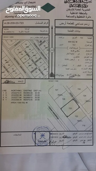 أرض سكنية في نزوى/الجبرية