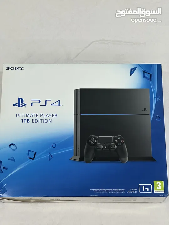 بلايستيشن 4 "1تيرا" بكرتونته مع اربع العاب PS4 “1T”and four games