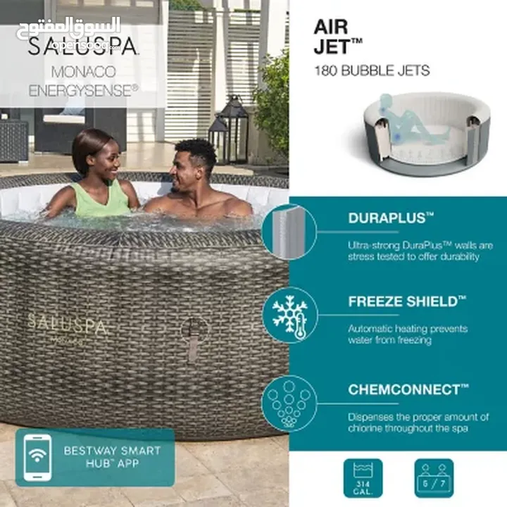 جاكوزي jacuzzi بعدة احجام اجمل جلسات الاسترخاء للمنازل ومراكز العلاج الطبيعي والتجميل