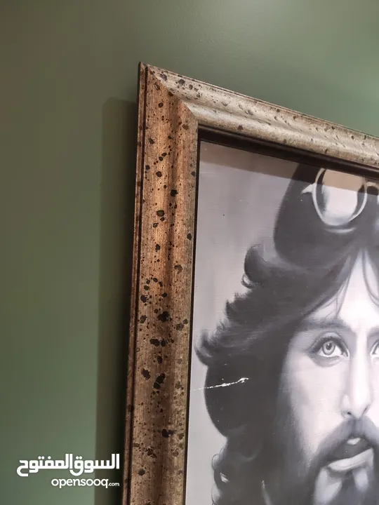 لوحة فنية رسم ،فريم خشب اصلي