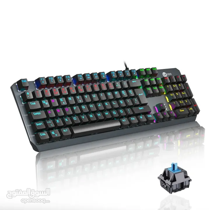 لوحة مفاتيح كيبورد اصلي لأجهزة الكومبيوتر LECOO BY LENOVO GK302 BLUE SWITCH USB WIRED KEYBOARD