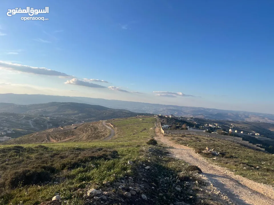 ارض الكمشة - استثمارية عالية و مطلة ( راس جبل)  قريب شارع الاردن 4 دونم إطلالة بانورامية مطلة