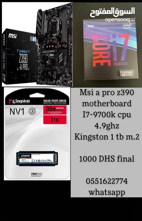 I7-9700k + Z390 msi + M.2