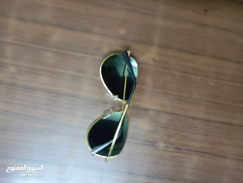 نظارات راي بان (RayBan)  أصلي  لون أخضر زيتي معاكس  نظارات الطيار مع دمغة الشركة والرقم المتسلسل