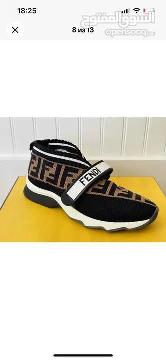 Fendi Mesh Zucca Logo Sneakers Black Brown