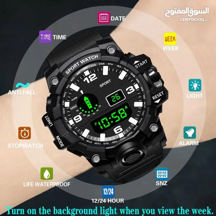 ساعة رياضية SPORT WATCH بسعر 49 دينار وتوصيل مجاني داخل بنغازي