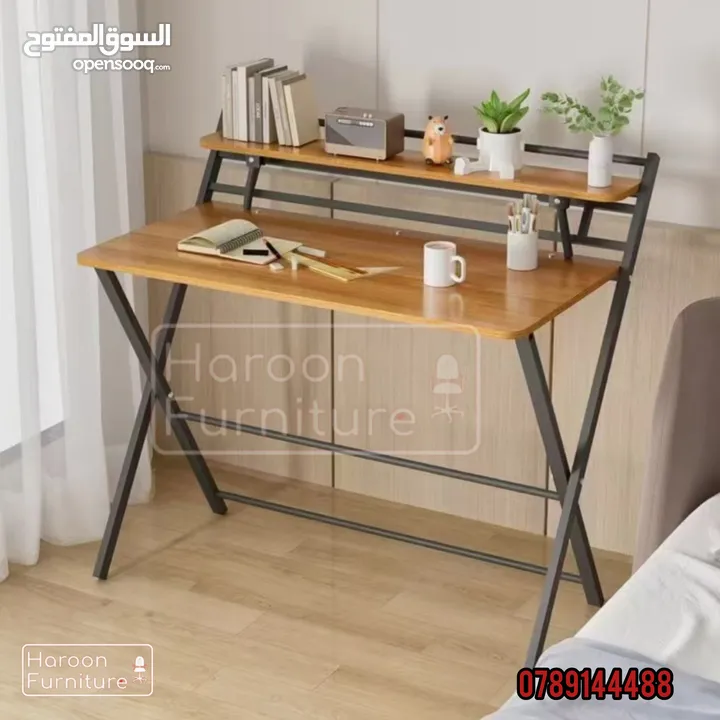 مكتب مميز مع رف قوي ومتين عرض 80 ارتفاع 73 فقط33دينار