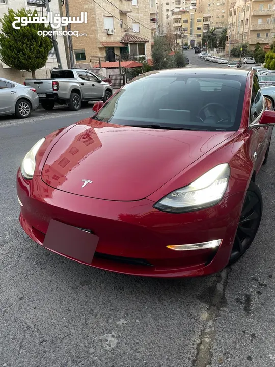 تيسلا 2020 بيرفورمنس Dual Motor اعلى موديل فحص كامل B+ لون خمري مميز استعمال شخصي