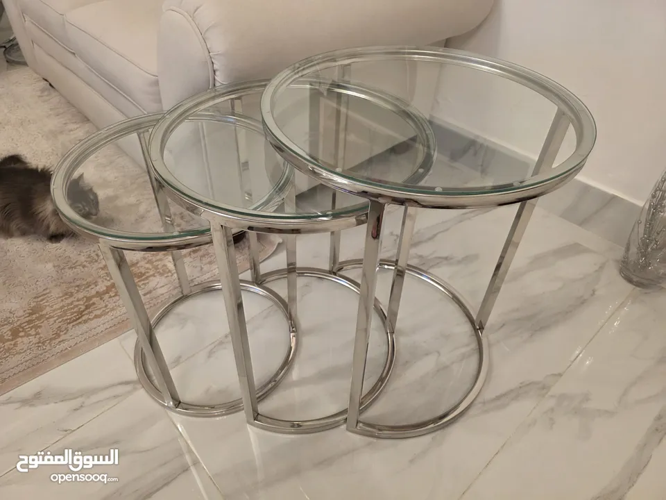 طقم طاولات سيرفس متداخلة جديد