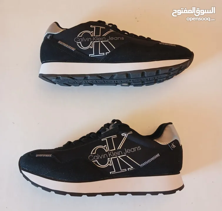 Calvin Klein Men's Shoes 41.5 Black/Silver New جزمة كالفن كلاين للرجال