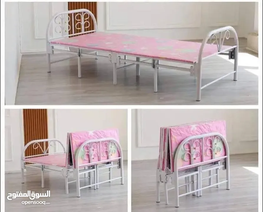 جديد وفرنا سرير حديد قابل للطي ومريح   سرير حديد ابيض قابل للطي    تصميم عملي وعصري