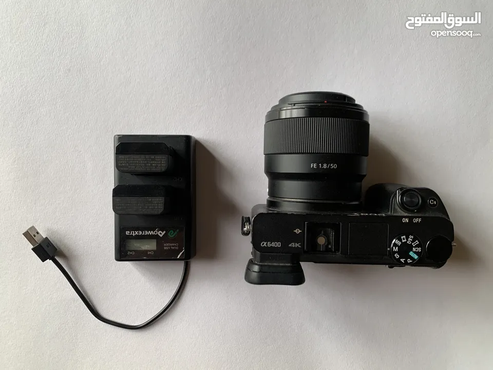 كاميرا سوني الفا   A6400  فول نظافة مع عدستين 50mm و 18-135mm