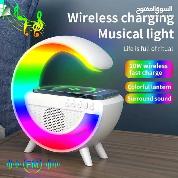 سماعة LED لاسلكية مع شاحن مدمج