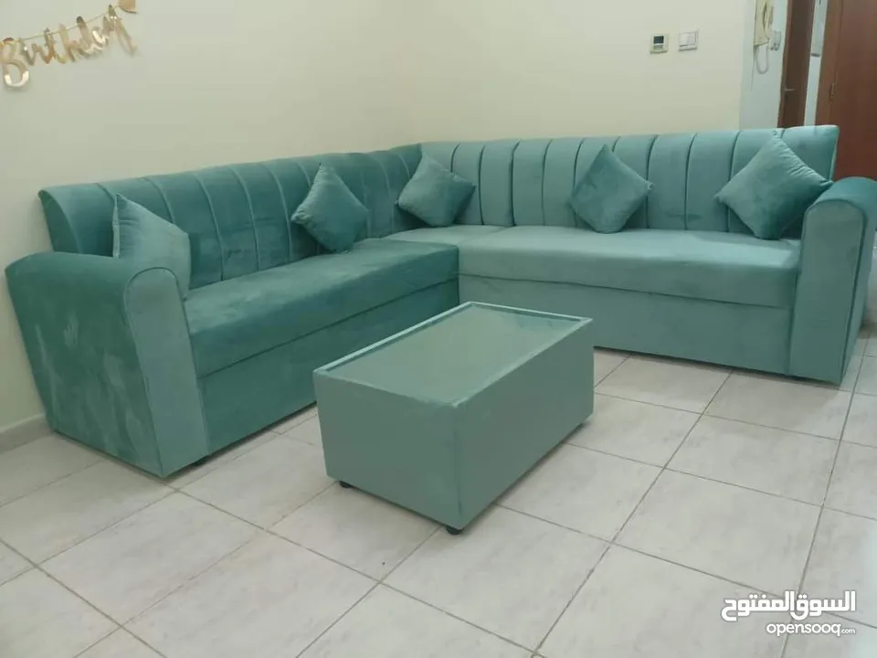 L shaped 6 seater sofa with centre table with cusoin with home delivery