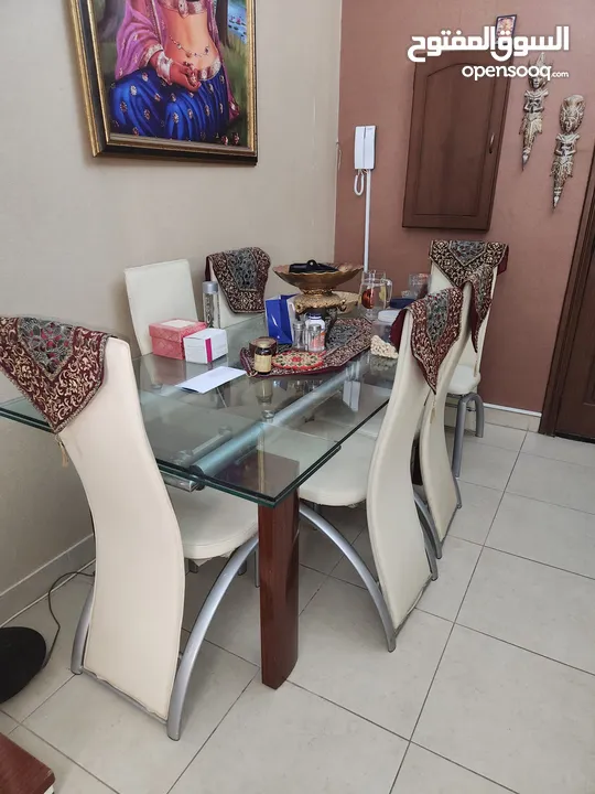 Dining table with 6 chairs urgently sale