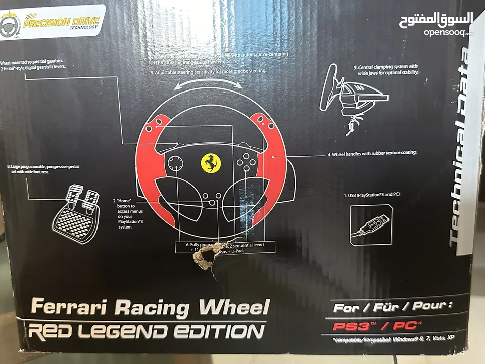 Thrustmaster Red Legend Ferrari  Racing Wheel for PS3 PC