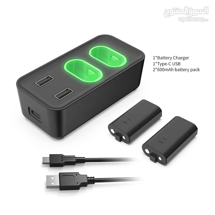 Battery Charger TYX-0665 بطاريتين اكس بوكس مع مداخل usb