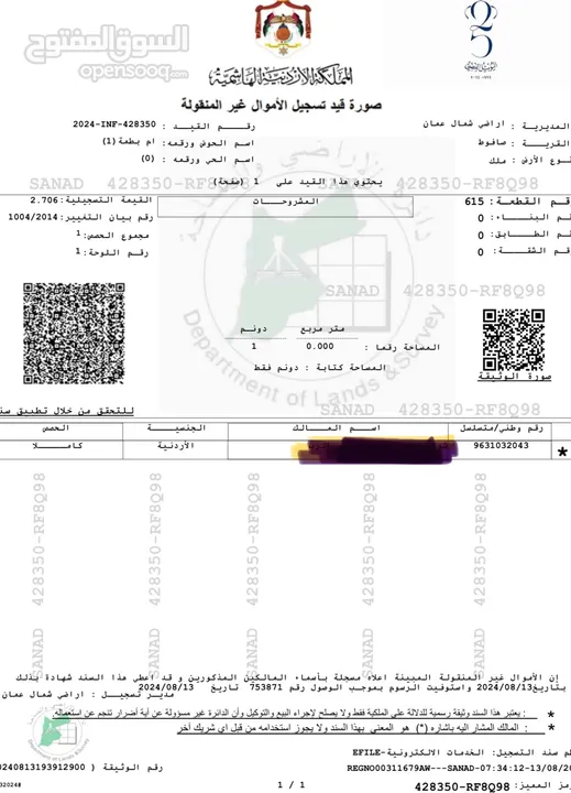 أرض مميزه ع المطل شارع الاردن لها 3 شوارع