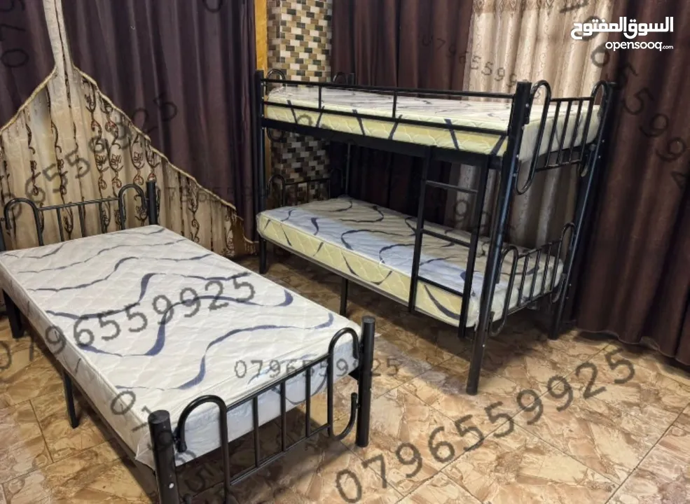 تخت مفرد  تخت طابقين وفرشات