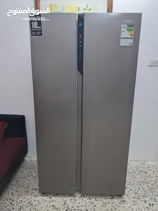 Brand New, Haier Side by Side two doors Refrigerator, Twin Inverter Technology, Silver Color
