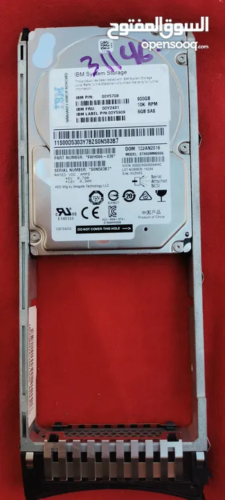 هارد ديسك سيرفر IBM 900GB SAS 10K RPM مستعمل بحالة ممتازة  Server Hard Driv عدد 3