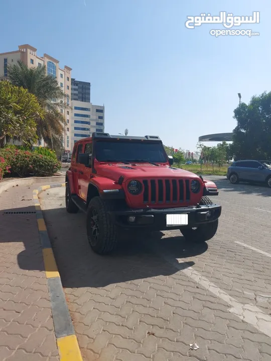 DHS 78000/= Jeep Wrangler Unlimited Rubicon 2018 Red 3.6L Auto مسرفس بالكامل