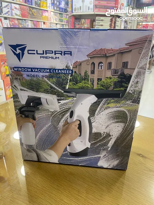 جهاز تنظيف الزجاج الكهربائي من Cupra Premiumشفط قوي يزيل المي والأوساخ بدون خطوط  بطارية قابلة للشحن
