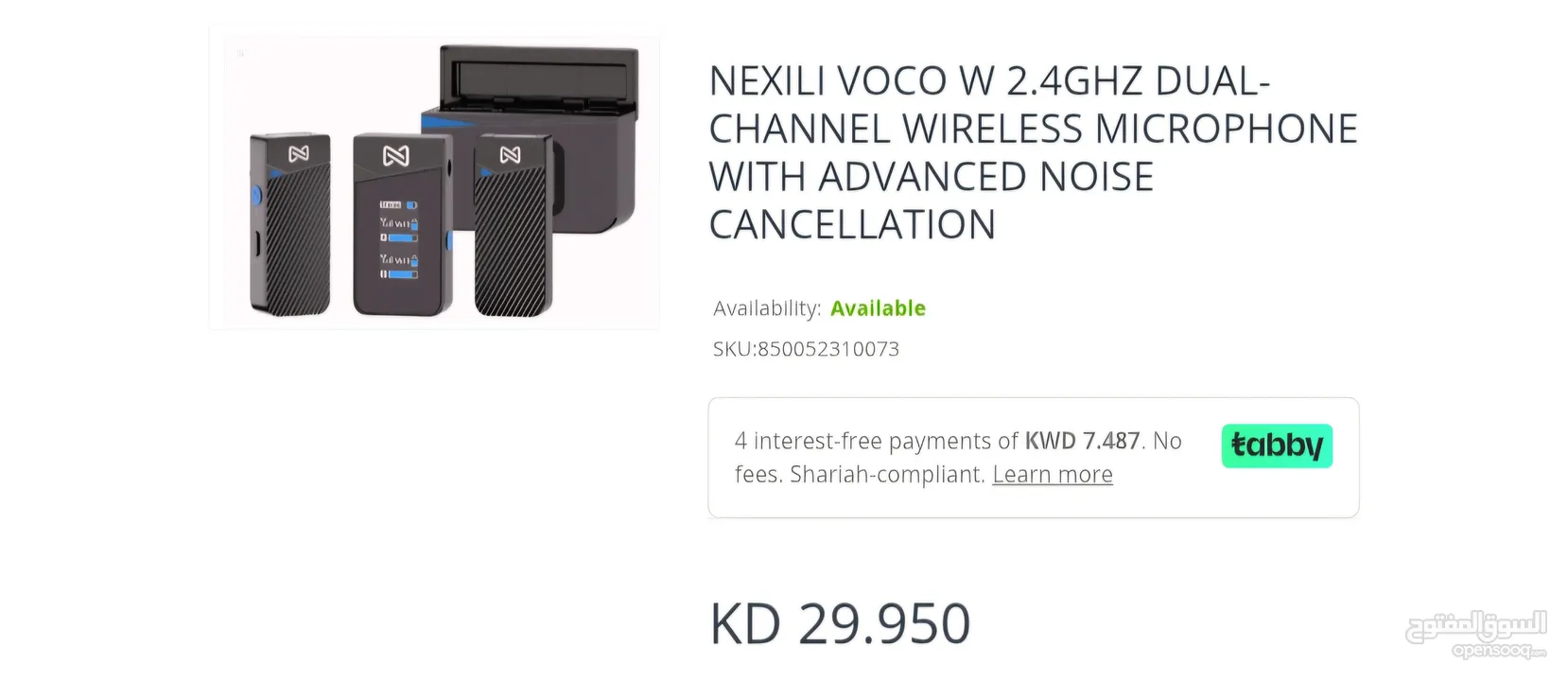 NEXILI VOCO W 2.4GHZ DUAL- CHANNEL WIRELESS MICROPHONE WITH ADVANCED NOISE CANCELLATION