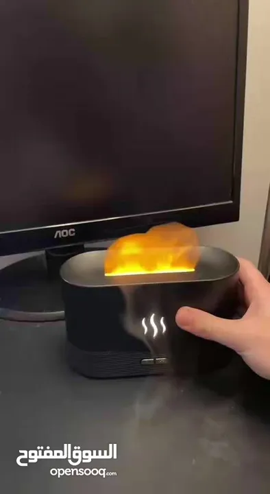 وفرنالكم مبخرة اللهب تصميم على شكل لهب الشعلة 3D  شبه الحقيقي تعمل على وصلة شحن(مُرفقه)