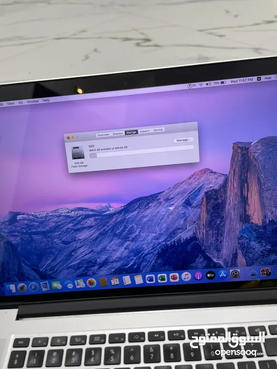 MAC BOOK PRO رفيع موصفات قويه Core i7 RAM 16 HARD 500 SSD
