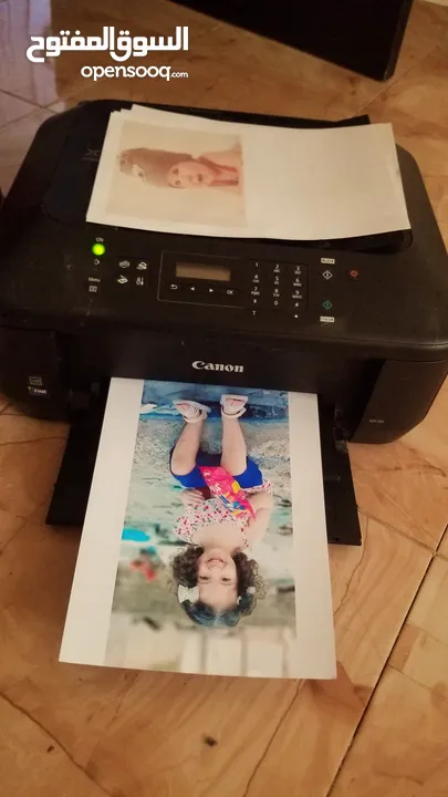 طابعة canon ملونة مع سكانر وفاكس ومعبالها حبر بس 130 شيقل