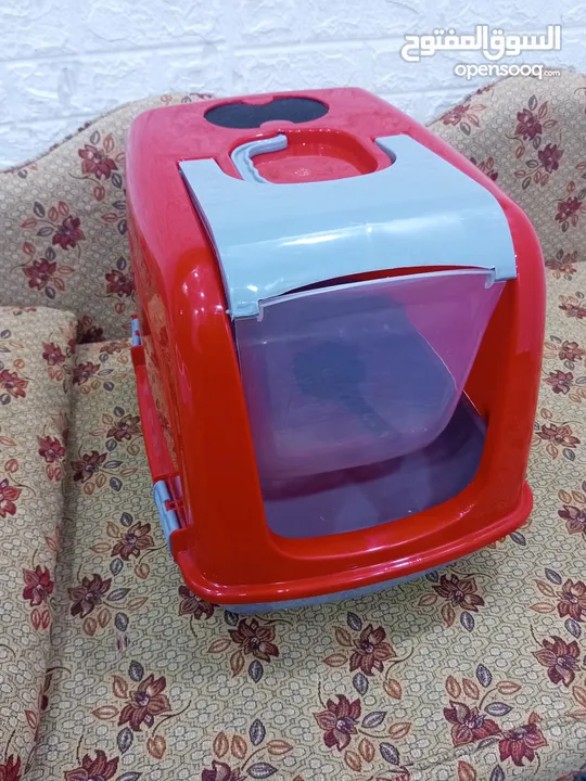 لتر بوكس حجم كبير للبيع مع صحن اكل مزدوج مع علبة شامبو قطط 500 ml