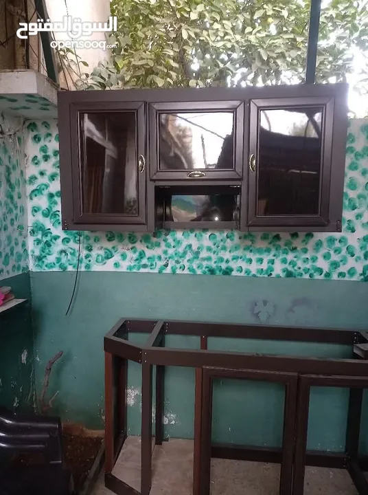 مطبخ ألمنيوم صغير 1،5متر عرضه وتفصيل زوصيانه