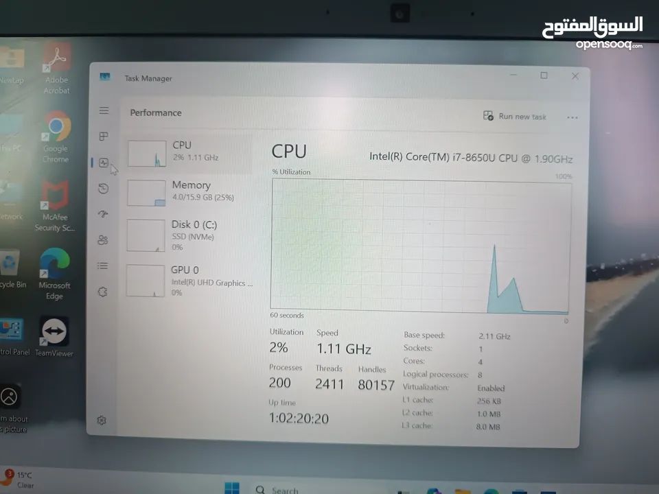Dell core i7 8th Gen, 16g Ram and 256 ssd