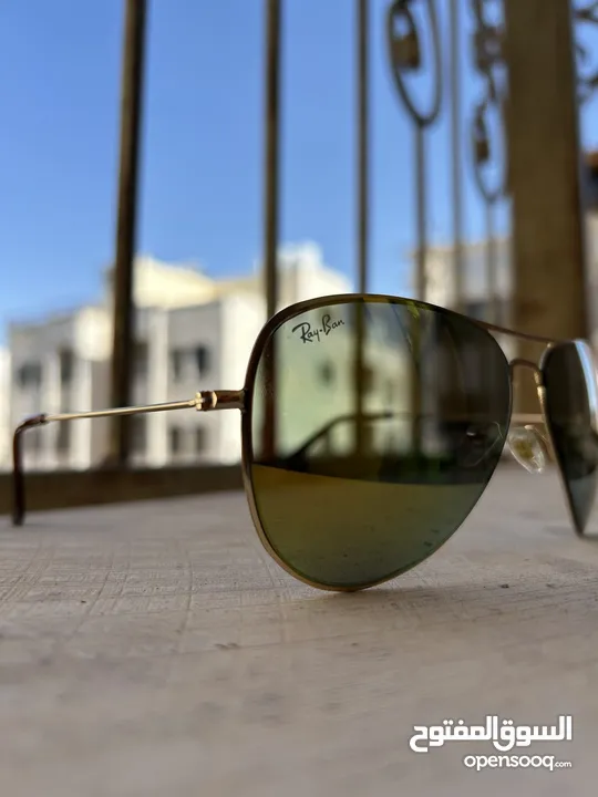 نظاره شمسيه اصليه rayban  نظارة شمسية Aviator كلاسيكية بعدسات عاكس