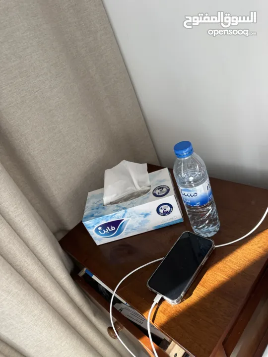 furniture and appliances kingsize bed 180*200 and 2 night stands , TV